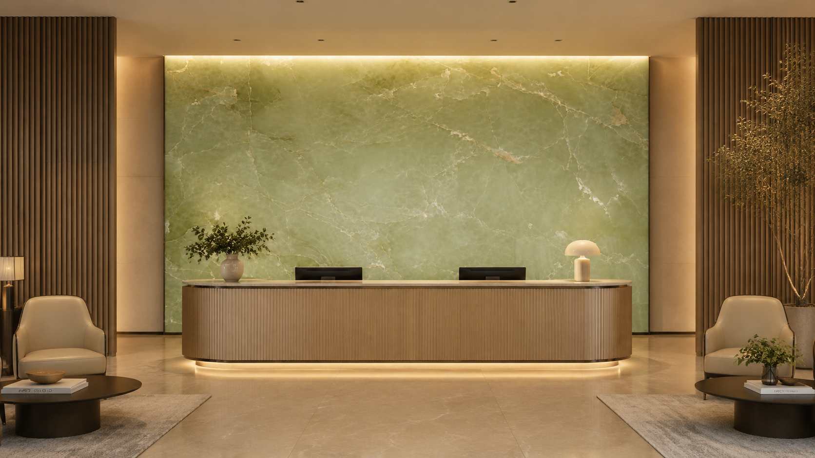 wall reception counter